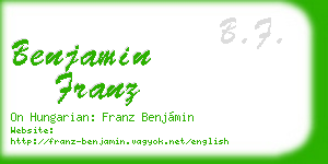 benjamin franz business card